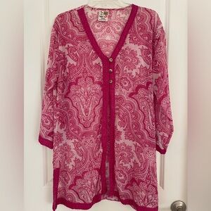 India Boutique Fuchsia Paisley Top